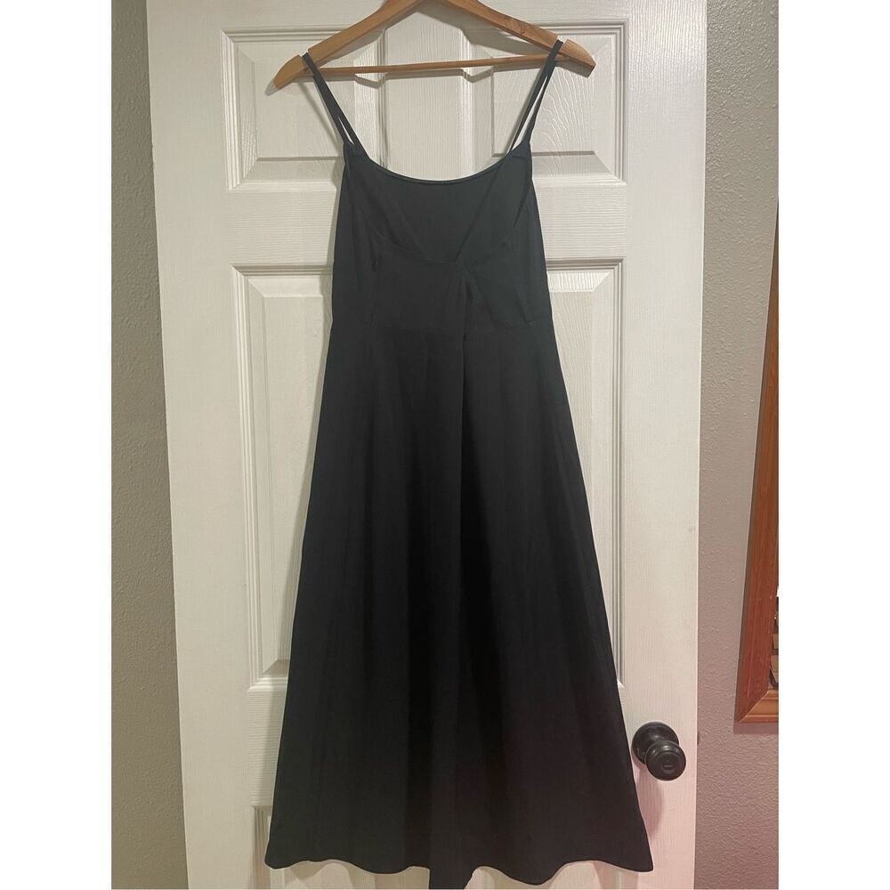 Everlane Women's Black Scoop Neck Sleeveless Fit and Flare Midi Dress Size 4 - Picture 3 of 8